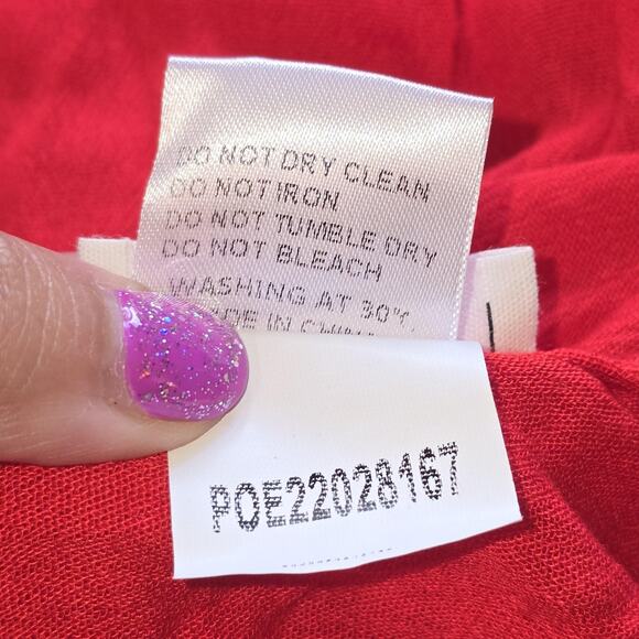 Pinup Fashion Top Womens 5X Red Off Shoulder Peasant Bell Sleeve Blouse Boho - Picture 5 of 10